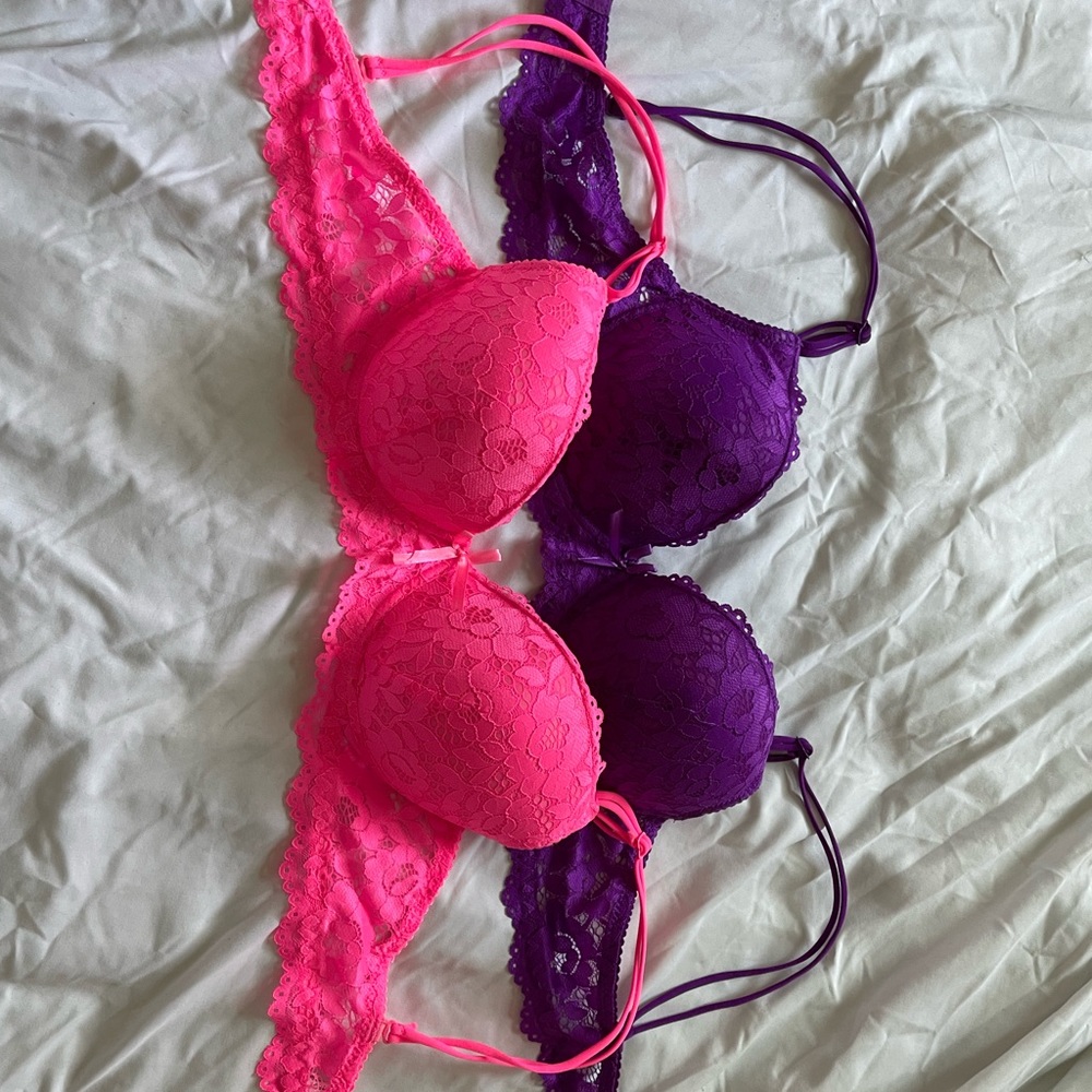 Hot Pink and Purple Bras
